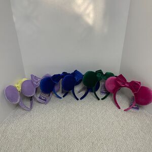 Sparkling Member Womens Fuzzy Minnie Ears Headband with Bow Set of 6